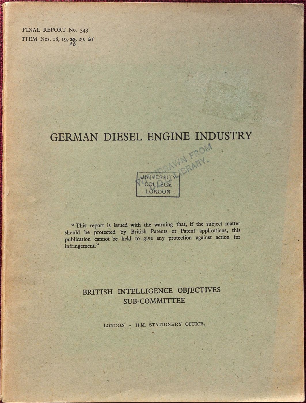 German Diesel Engine Industry : BIOS Final Report No. 343