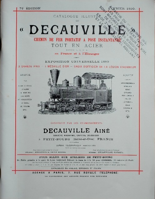 Catague Illustre de Decauville chemin de fer portatif a pose instantanee